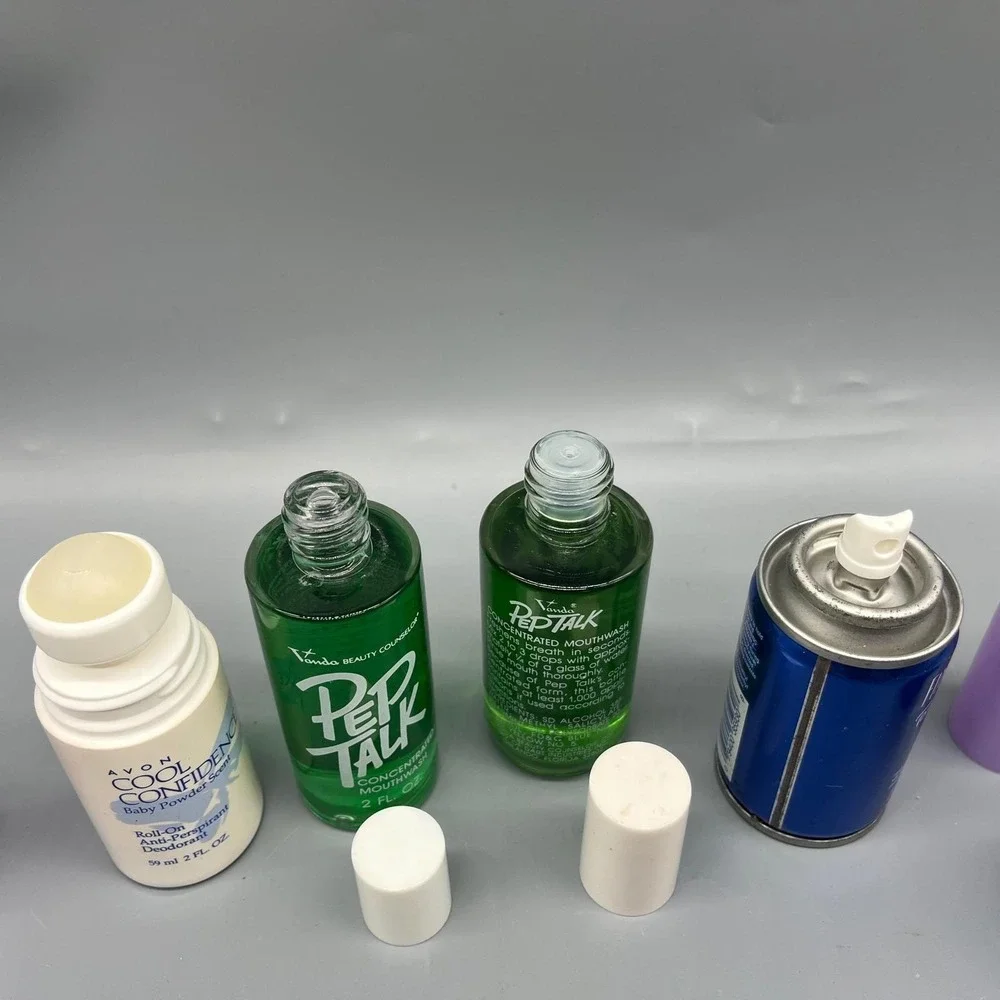 Vtg Travel Toiletries Lot Avon Deodorant Finesse Hair Spray Mouthwash Bundle NOS